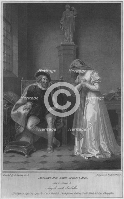 'Measure for Measure. Act 2. Scene 4. Angelo and Isabella', 1797.  Artist: WC Wilson.