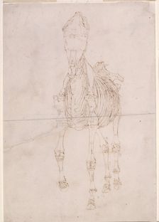 Measured working drawing for The Second Anatomical Table of the Skeleton of the Horse 1756. Creator: George Stubbs