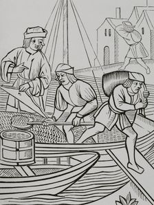 Measuring of salt, Paris, France, 1500, (1878). Creator: Unknown