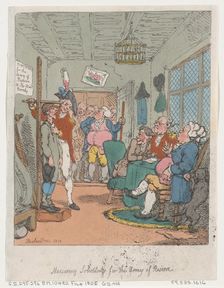 Measuring Substitutes for the Army of Reserve, 1815., 1815. Creator: Thomas Rowlandson