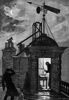 Measuring the wind: a sketch at the Royal Observatory, Greenwich, 1880. Creator: Unknown