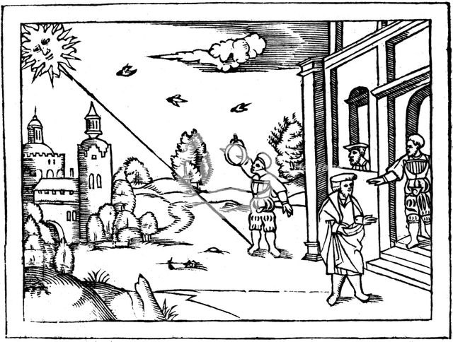 Measuring the altitude of the Sun, 1539. Creator: Unknown.
