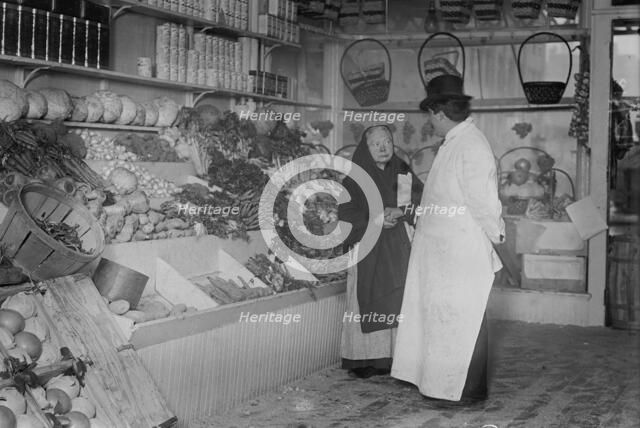 Meat boycott - some vegetables please, NYC market, 1910. Creator: Bain News Service.