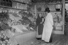 Meat boycott - some vegetables please, NYC market, 1910. Creator: Bain News Service