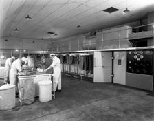 Meat dressing at the Danish Bacon Co, Kilnhurst, South Yorkshire, 1957. Creator: Michael Walters