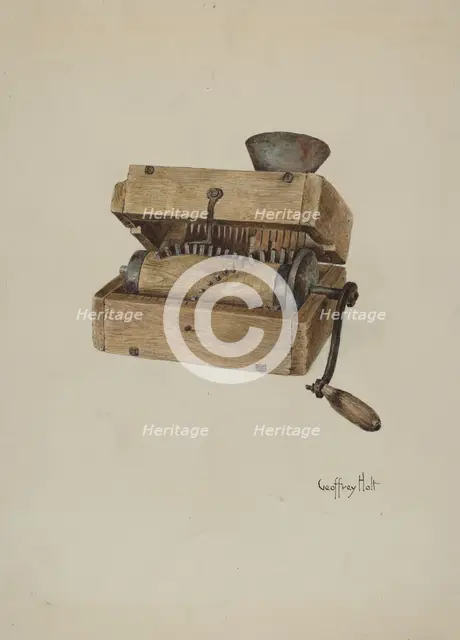 Meat Grinder, c. 1939. Creator: Geoffrey Holt.