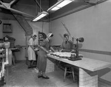 Meat pie production, Rawmarsh, South Yorkshire, 1959. Creator: Michael Walters