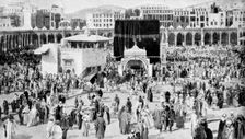 Mecca's great mosque, Mecca, Saudi Arabia, 1922