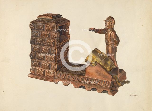 Mechanical Artillery Bank, c. 1940. Creator: Alf Bruseth.