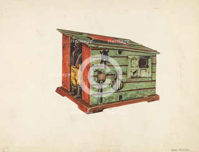 Mechanical Bank, c. 1938. Creator: Einar Heiberg.