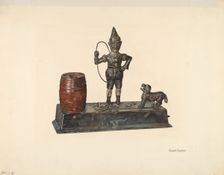 Mechanical Bank: Jumping Dog, c. 1937. Creator: Edward W. Buechner