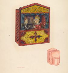 Mechanical Bank: Punch and Judy, c. 1941. Creator: Dorothea Bates
