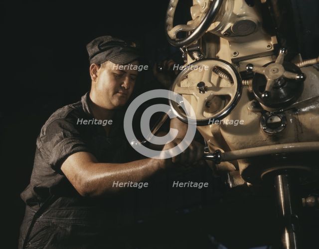 Mechanical operator on boiler parts, Combustion Engineering Co., Chattanooga, Tenn., 1942. Creator: Alfred T Palmer.