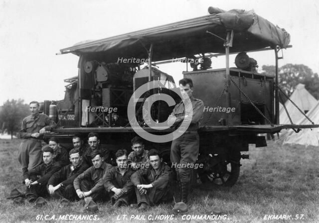 Mechanics of the 61st Cavalry Artillery, Fort Sheridan, Illinois, USA, 1917. Artist: Ekmark Photo