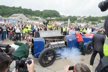 Mechanics starting Sunbeam 350hp July 2015, Pendine. Creator: Unknown