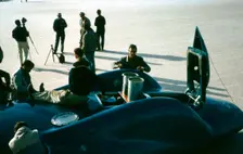 Mechanics working on Bluebird CN7 at lake Eyre for World Land speed record attempt, 1964. Creator: Unknown