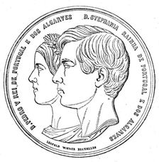 Medal Commemorative of the Marriage of the King of Portugal with the Princess Stephanie, 1858. Creator: Unknown