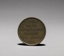 Medal: Commemorating 3c Jubilé de la Reformation Genève 23 Aôut 1835 (reverse), 1835. Creator: Unknown