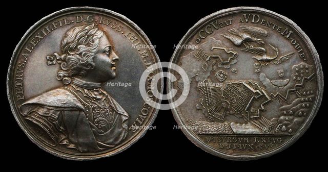 Medal Commemorating the capture of Vyborg, 1710. From the series Great Northern War, .
