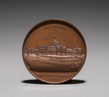 Medal: Commemorating the Centennial International Exhibition, 1876 (obverse), 1876. Creator: Unknown