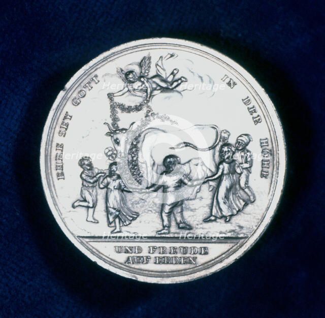 Medal commemorating the discovery of smallpox vaccination in 1796 (1800). Artist: Unknown