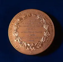 Medal commemorating Claude Bernard, French physiologist, 19th century. Creator: Unknown