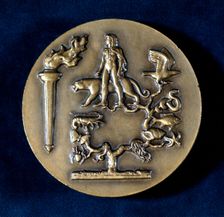 Medal commemorating Jean Baptiste de Monet, Chevalier de Lamarck, French biologist, 20th century