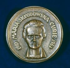 Medal commemorating Marie Sklodowska Curie, Polish-born French physicist, 1967