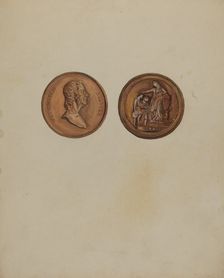 Medal (Bronze), c. 1936. Creators: Vincent Murphy, Florence Stevenson