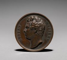Medal: Gustaf Wappers (obverse), 1800s. Creator: Unknown