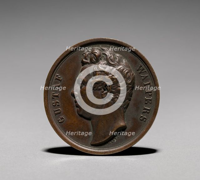 Medal: Gustaf Wappers (obverse), 1800s. Creator: Unknown.
