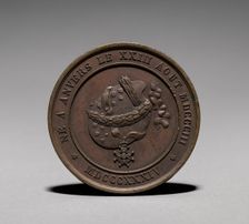 Medal: Gustaf Wappers (reverse), 1800s. Creator: Unknown