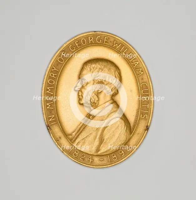 Medal Depicting George William Curtis, 1892/1908. Creator: Victor David Brenner.