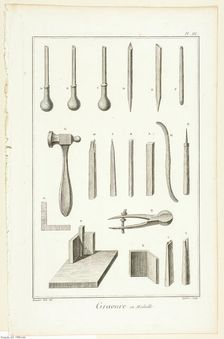 Medal Engraving, from Encyclopédie, 1762/77. Creator: A. J. Defehrt
