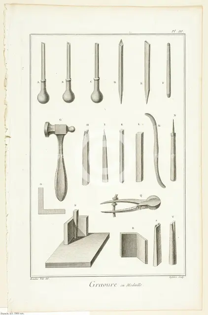 Medal Engraving, from Encyclopédie, 1762/77. Creator: A. J. Defehrt.