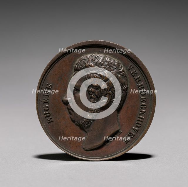 Medal: Eugene Verboeckhoven, 1800s. Creator: Unknown.