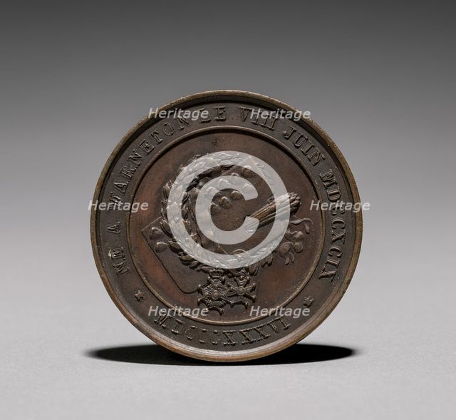 Medal: Eugene Verboeckhoven (reverse), 1800s. Creator: Unknown.