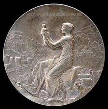 Medal for the Fiftieth Anniversary of the École française d'Athènes [obverse], 1898. Creator: Louis Oscar Roty