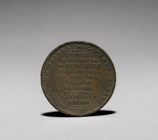 Medal: Five Sols issued by Monneron Brothers, Paris, 1792 (reverse). Creator: Jules Dupré (French, 1811-1889)