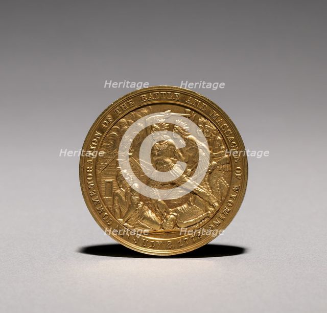 Medal: In Commemoration of the Battle and Massacre of Wyoming, 3 July 1778 (obverse), 1878. Creator: Unknown.