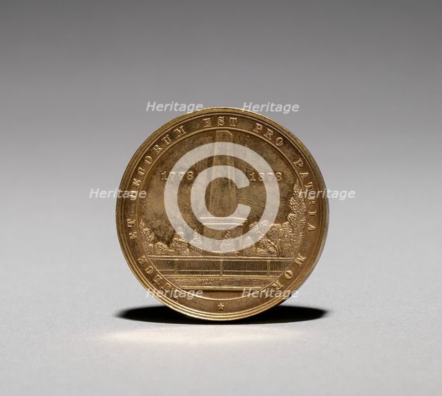 Medal: In Commemoration of the Battle and Massacre of Wyoming, 3 July 1778 (reverse), 1878. Creator: Unknown.
