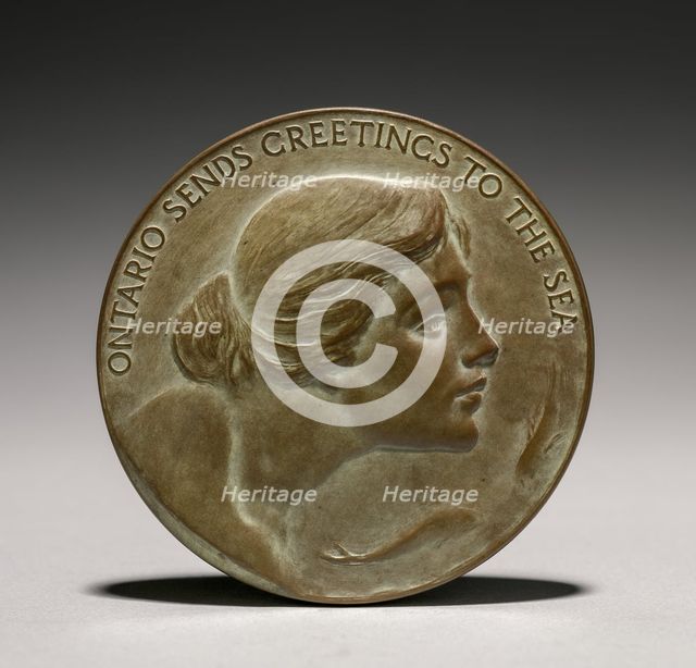Medal: Ontario Sends Greetings to the Sea, 1800s-1900s. Creator: Lorado Taft (American, 1860-1936).