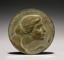 Medal: Ontario Sends Greetings to the Sea (obverse), 1800s-1900s. Creator: Lorado Taft (American, 1860-1936)