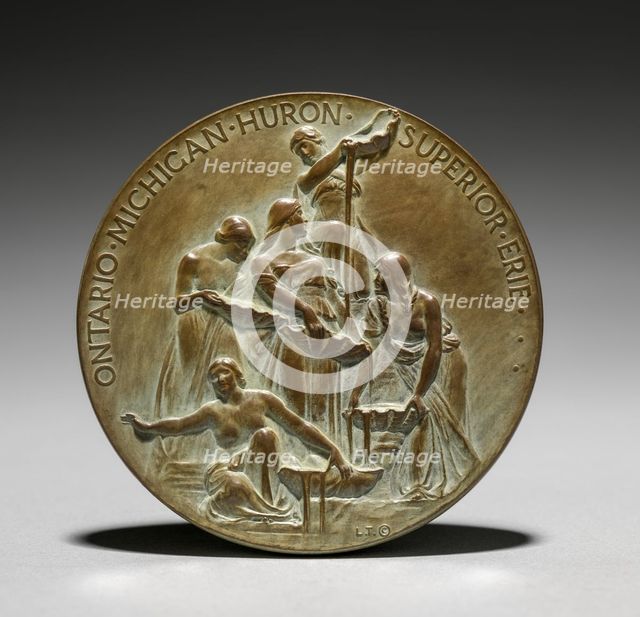 Medal: Ontario Sends Greetings to the Sea (reverse), 1800s-1900s. Creator: Lorado Taft (American, 1860-1936).
