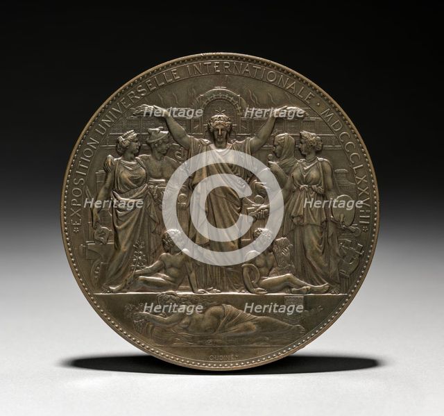 Medal (obverse), 1878. Creator: Eugène André Oudiné (French, 1810-1887).