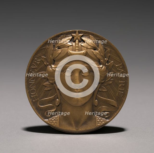 Medal (obverse), 1914-1916. Creator: Auguste Dujardin (French, 1847-1918).