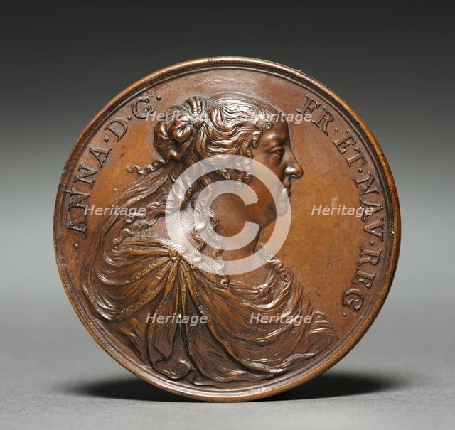 Medal of Anne of Austria (obverse) and (reverse), 1660. Creator: Jean Warin (French, 1604-1672).