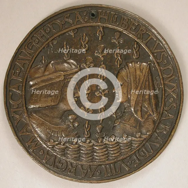 Medal of Duke Philibert II of Savoy (1480-1504) and Margaret of Austria (1480-1530), early 16th cent Creator: Unknown.
