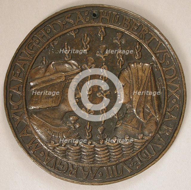Medal of Duke Philibert II of Savoy (1480-1504) and Margaret of Austria (1480-1530), early 16th cent Creator: Unknown.