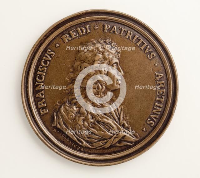 Medal of Francesco Redi: Bacchic Scene (image 1 of 2), 1684. Creator: Massimiliano Soldani.